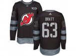 New Jersey Devils #63 Jesper Bratt Black 1917-2017 100th Anniversary Stitched NHL Jersey