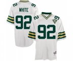 Green Bay Packers #92 Reggie White Authentic White Throwback Football Jersey