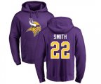 Minnesota Vikings #22 Harrison Smith Purple Name & Number Logo Pullover Hoodie
