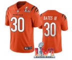 Cincinnati Bengals #30 Jessie Bates III 2022 Orange Super Bowl LVI Vapor Limited Stitched Jersey