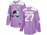 Colorado Avalanche #27 John Wensink Purple Authentic Fights Cancer Stitched NHL Jersey