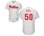 Philadelphia Phillies #50 Hector Neris White Home Flex Base Authentic Collection Baseball Jersey