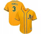 Oakland Athletics #3 Boog Powell Replica Gold Alternate 2 Cool Base Baseball Jersey