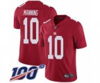 New York Giants #10 Eli Manning Red Limited Red Inverted Legend 100th Season Football Jersey
