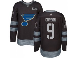 Adidas St. Louis Blues #9 Shayne Corson Black 1917-2017 100th Anniversary Stitched NHL Jersey