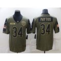 Chicago Bears #34 Walter Payton Nike Olive 2021 Salute To Service Limited Player Jersey