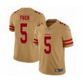 San Francisco 49ers #5 Bradley Pinion Limited Gold Inverted Legend Football Jersey