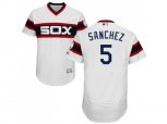 Chicago White Sox #5 Yolmer Sanchez White Flexbase Authentic Collection Alternate Home Stitched MLB Jerseys