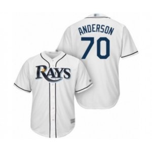 Tampa Bay Rays #70 Nick Anderson Authentic White Home Cool Base Baseball Player Jersey