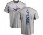 Los Angeles Dodgers #34 Fernando Valenzuela Ash Backer T-Shirt