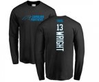 Carolina Panthers #13 Jarius Wright Black Backer Long Sleeve T-Shirt