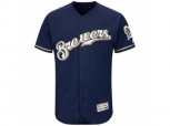 Milwaukee Brewers Alternate Home Blank Navy Flex Base Authentic Collection Team Jersey