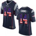 New England Patriots #14 Brandin Cooks Elite Navy Blue Home USA Flag Fashion NFL Jersey