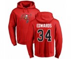 Tampa Bay Buccaneers #34 Mike Edwards Red Name & Number Logo Pullover Hoodie