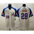 Atlanta Braves #28 Matt Olson Number White 2023 City Connect Cool Base Stitched Jersey