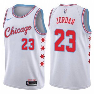 Nike Chicago Bulls #23 Michael Jordan Swingman White NBA Jersey - City Edition
