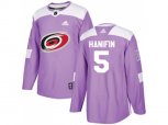 Carolina Hurricanes #5 Noah Hanifin Purple Authentic Fights Cancer Stitched NHL Jersey