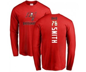 Tampa Bay Buccaneers #76 Donovan Smith Red Backer Long Sleeve T-Shirt