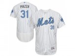 New York Mets #31 Mike Piazza White(Blue Strip) Flexbase Authentic Collection Stitched Baseball Jersey
