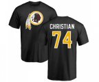 Washington Redskins #74 Geron Christian Black Name & Number Logo T-Shirt