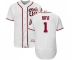 Washington Nationals #1 Wilmer Difo White Home Flex Base Authentic Collection Baseball Jersey