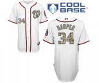 Washington Nationals #34 Bryce Harper Replica White USMC Cool Base Baseball Jersey