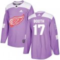 Detroit Red Wings #17 David Booth Authentic Purple Fights Cancer Practice NHL Jersey