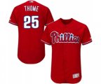Philadelphia Phillies #25 Jim Thome Red Alternate Flex Base Authentic Collection Baseball Jersey