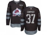 Colorado Avalanche #37 J.T. Compher Black 1917-2017 100th Anniversary Stitched NHL Jersey