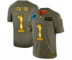 Carolina Panthers #1 Cam Newton Limited Olive Gold 2019 Salute to Service Football Jersey