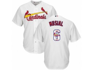 St. Louis Cardinals #6 Stan Musial Authentic White Team Logo Fashion Cool Base MLB Jersey