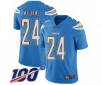 Los Angeles Chargers #24 Trevor Williams Electric Blue Alternate Vapor Untouchable Limited Player 100th Season Football Jersey
