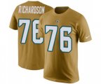 Jacksonville Jaguars #76 Will Richardson Gold Rush Pride Name & Number T-Shirt