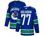 Vancouver Canucks #77 Nikolay Goldobin Blue Home Stitched Hockey Jersey