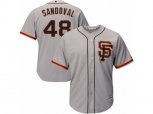 San Francisco Giants #48 Pablo Sandoval Replica Grey Road 2 Cool Base MLB Jersey