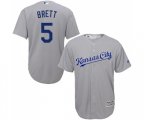 Kansas City Royals #5 George Brett Replica Grey Road Cool Base Baseball Jersey