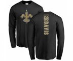New Orleans Saints #56 DeMario Davis Black Backer Long Sleeve T-Shirt