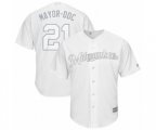Milwaukee Brewers #21 Travis Shaw Mayor-DDC Authentic White 2019 Players Weekend Baseball Jersey