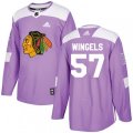 Chicago Blackhawks #57 Tommy Wingels Authentic Purple Fights Cancer Practice NHL Jersey