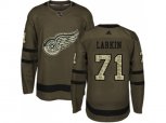 Detroit Red Wings #71 Dylan Larkin Green Salute to Service Stitched NHL Jersey