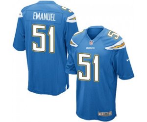 Los Angeles Chargers #51 Kyle Emanuel Game Electric Blue Alternate Football Jersey