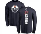 Edmonton Oilers #27 Boyd Gordon Navy Blue Backer Long Sleeve T-Shirt