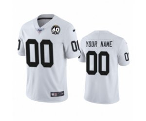 Oakland Raiders Customized White 60th Anniversary Vapor Untouchable Limited Player Football Jersey