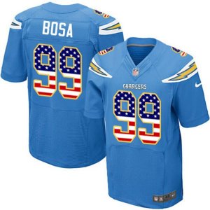 Los Angeles Chargers #99 Joey Bosa Elite Electric Blue Alternate USA Flag Fashion NFL Jersey