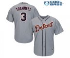 Detroit Tigers #3 Alan Trammell Replica Grey Road Cool Base Baseball Jersey