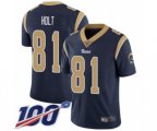 Los Angeles Rams #81 Torry Holt Navy Blue Team Color Vapor Untouchable Limited Player 100th Season Football Jersey
