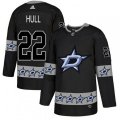 Dallas Stars #22 Brett Hull Authentic Black Team Logo Fashion NHL Jersey