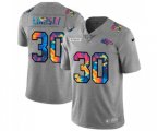 Denver Broncos #30 Phillip Lindsay Multi-Color 2020 NFL Crucial Catch NFL Jersey Greyheather