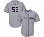 Colorado Rockies #55 Jon Gray Replica Grey Road Cool Base Baseball Jersey