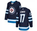 Winnipeg Jets #17 Adam Lowry Authentic Navy Blue Home NHL Jersey